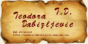 Teodora Dabižljević vizit kartica